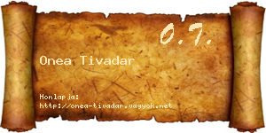 Onea Tivadar névjegykártya